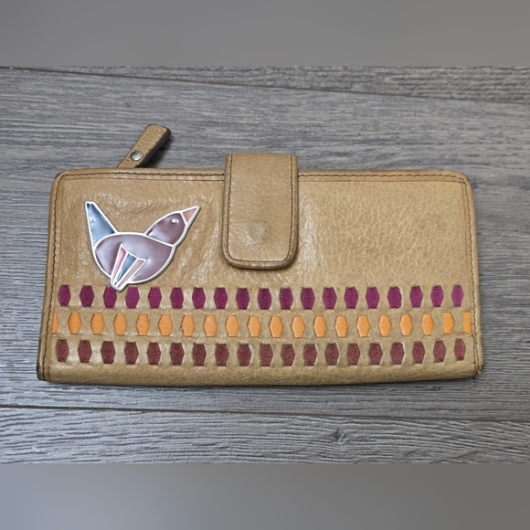Fossil Handbags - Fossil Wallet Bird Leather Colorful Fun Funky Boho